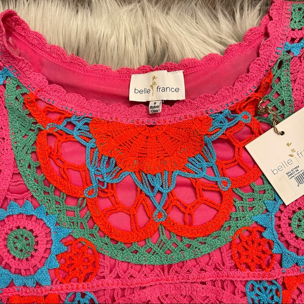 Belle France Woven High-Low Crochet Dress/Top - Picture 7 of 8